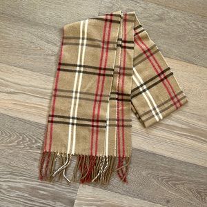 Gently used Tan Plaid Stripe Scarf